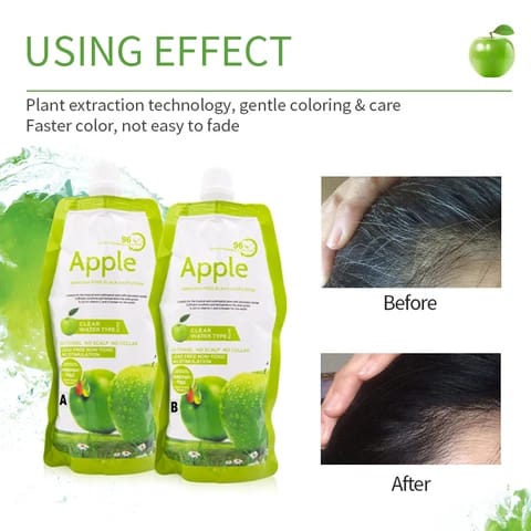 Apple Hair Color Cream Gentle Formula Provides Rich Color Smooth Application Long Lasting Shine Nourishes Hair - 1000ML