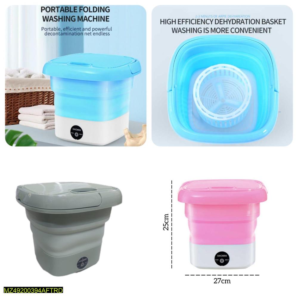 Portable Foldable Washing Machine+Draining Basket for Small Homes