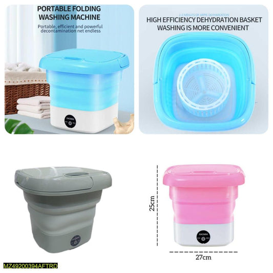 Portable Foldable Washing Machine+Draining Basket for Small Homes