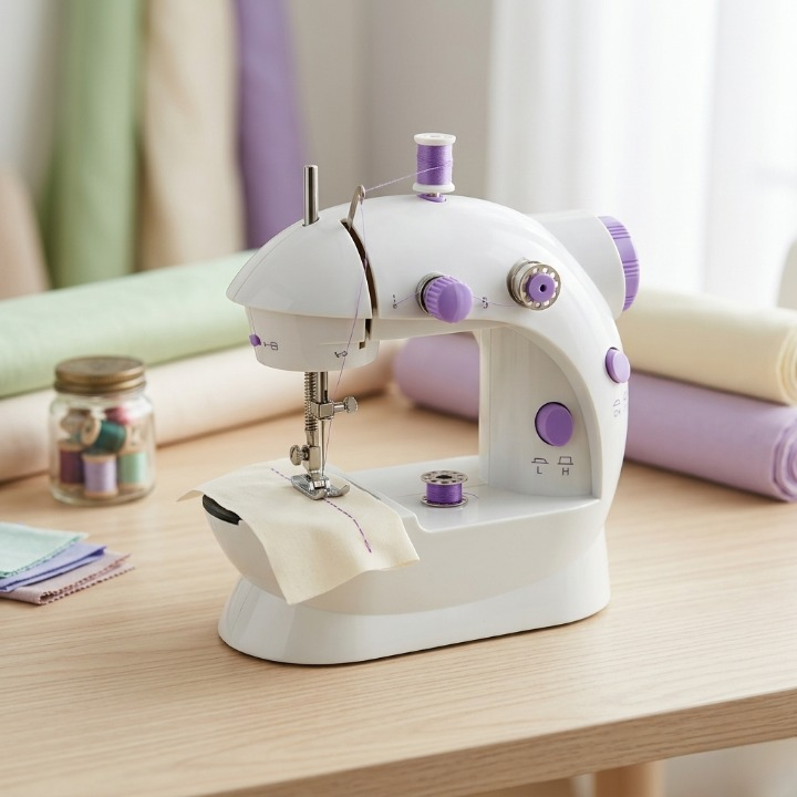 Electric Mini Sewing Machine – Double Threads & Two Speed Control for Home & Travel